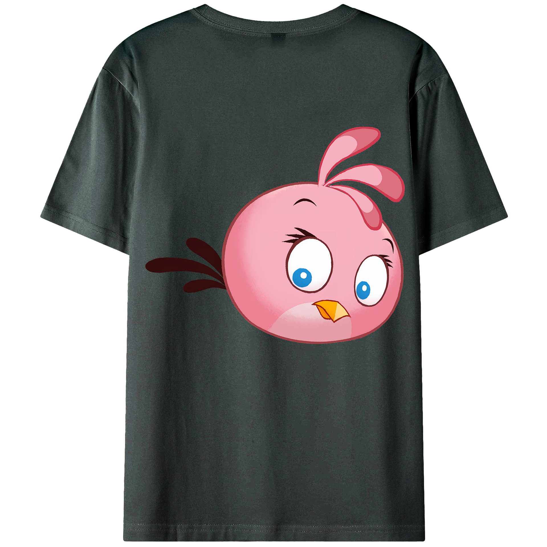 （画像用） Angry Birds アングリーバード 綿100％ メンズ半袖Tシャツ（バックプリント） 通気性